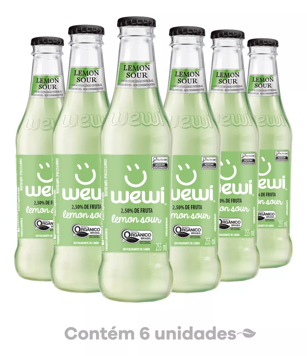 Wewi refrigerante orgânico lemon sour 255ml